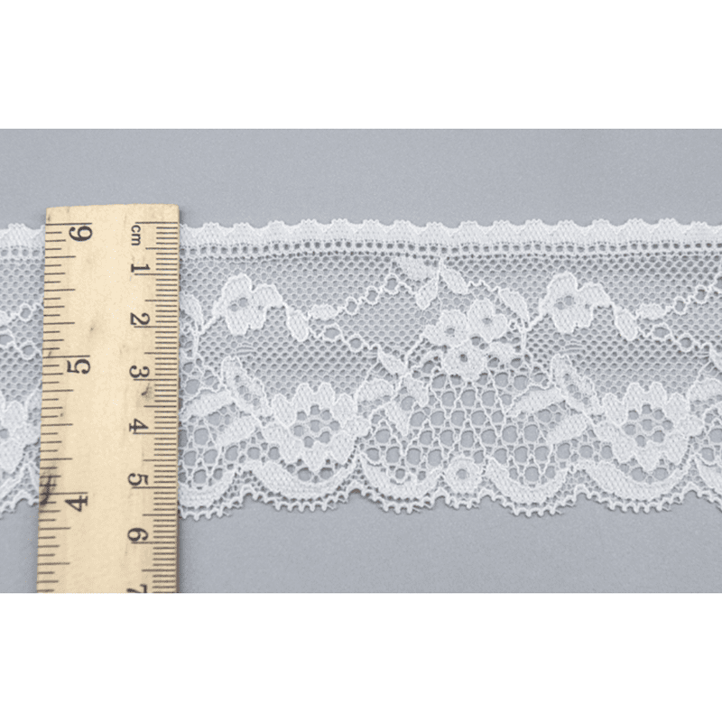 Sophisticated white lace trim display