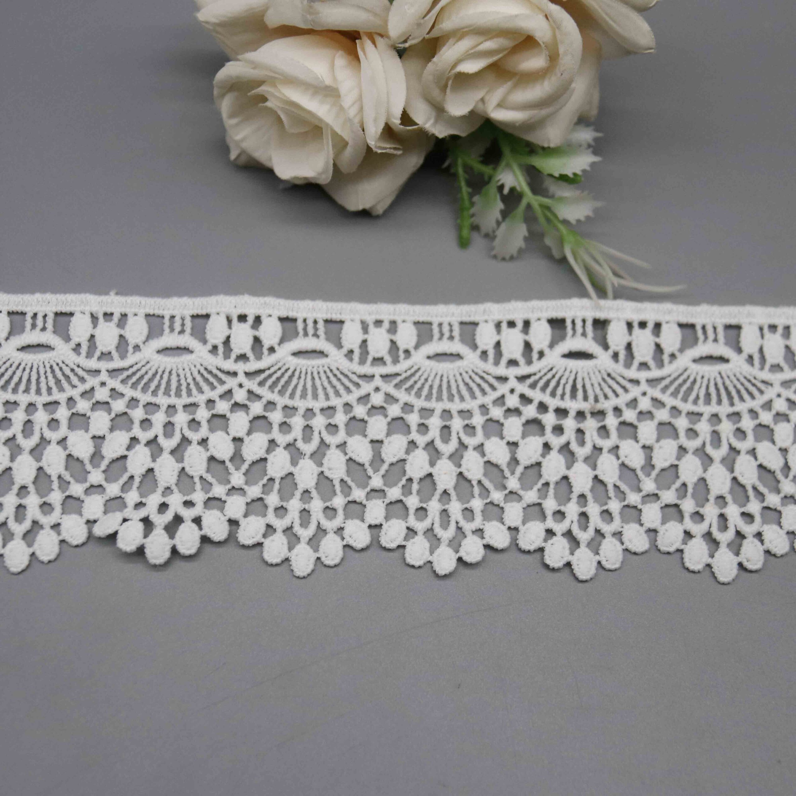 Ruler placement illustrating the design repeat spacing across the trim.