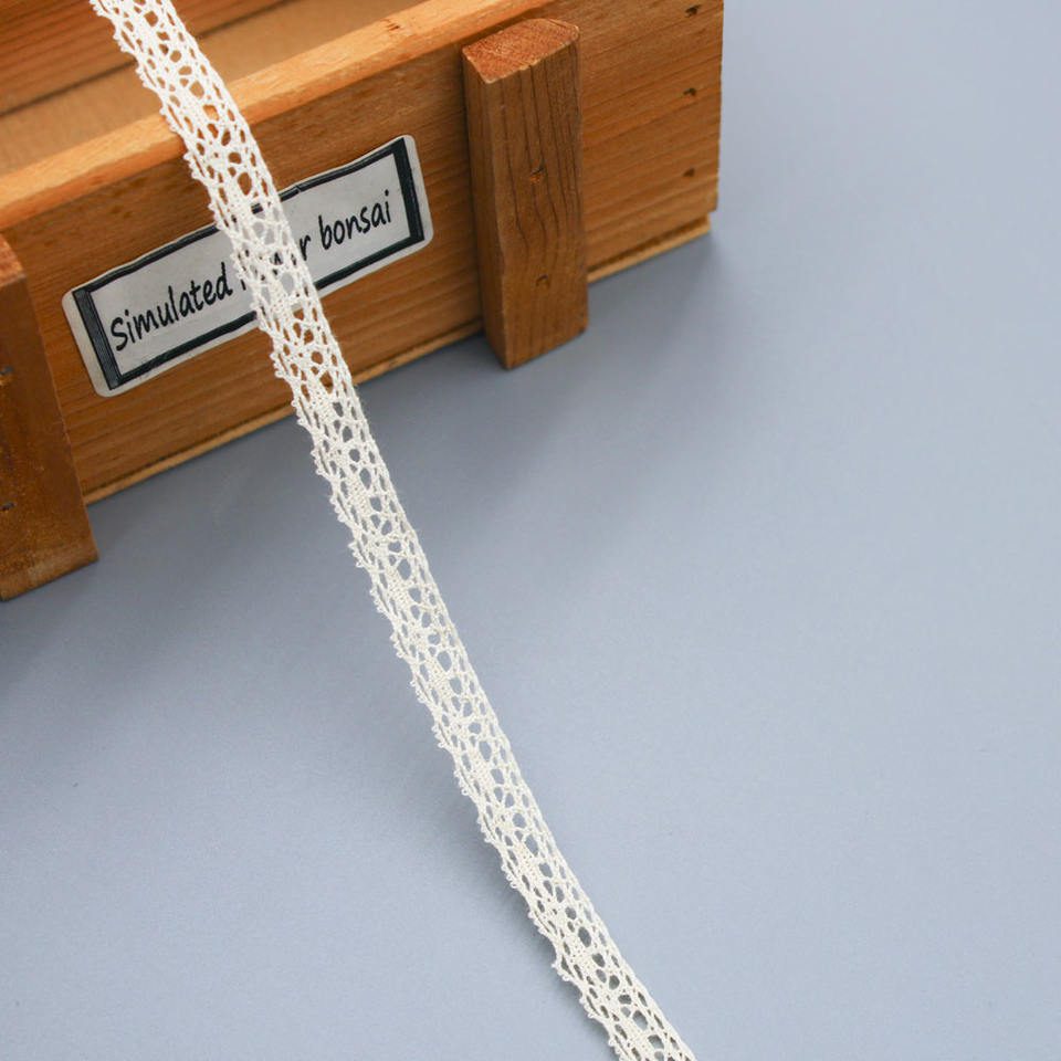 Narrow Eyelet Crocheted Cotton Lace Garment Lace Trim for Clothing - Image 2