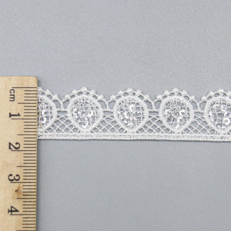 Narrow 100% Polyester Water Soluble Guipure Lace Trim