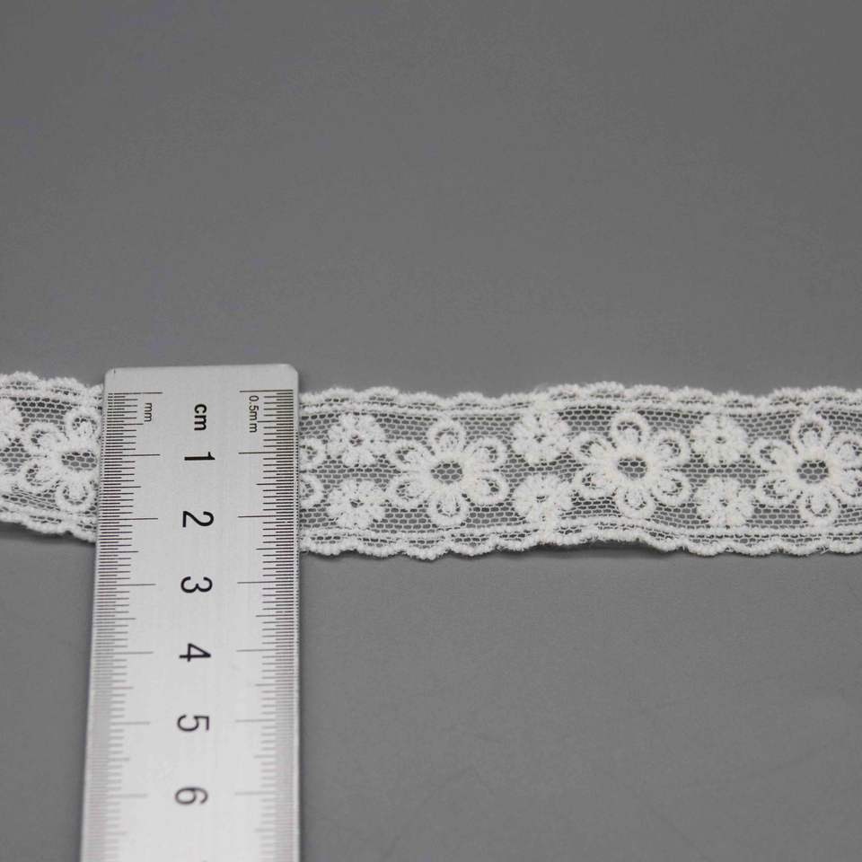 Cotton Mesh Embroidery Lace Ribbon White Floral Lace Trim for Garment Edge - Image 5