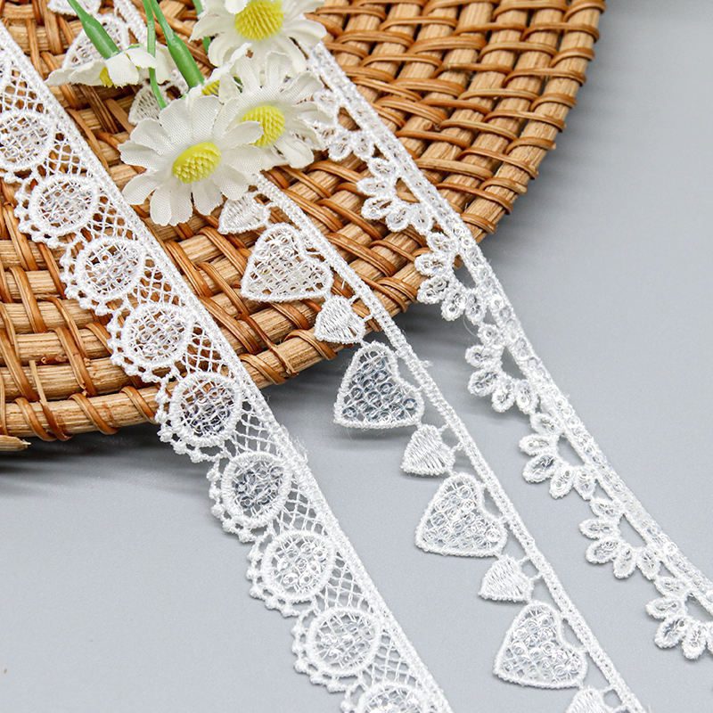 Narrow 100% Polyester Water Soluble Guipure Lace Trim