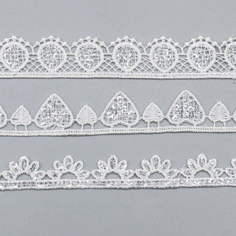 Narrow 100% Polyester Water Soluble Guipure Lace Trim - Image 3