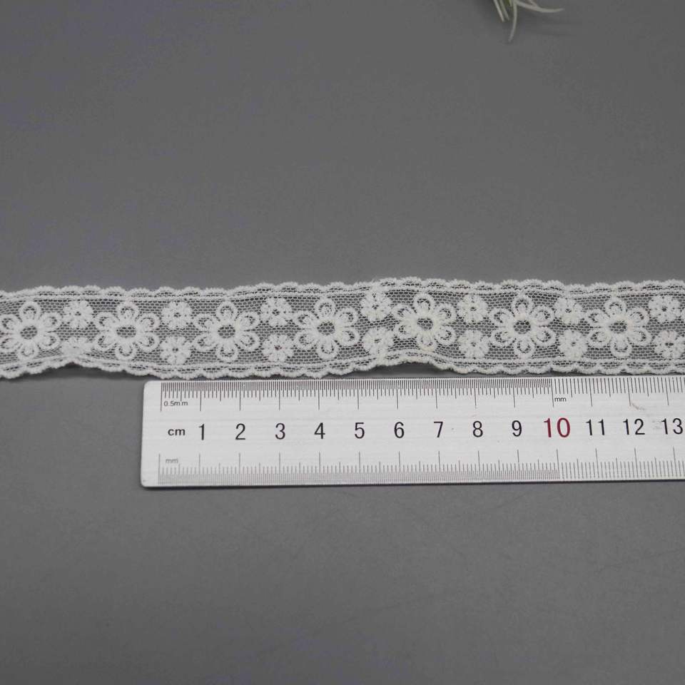 Cotton Mesh Embroidery Lace Ribbon White Floral Lace Trim for Garment Edge - Image 6