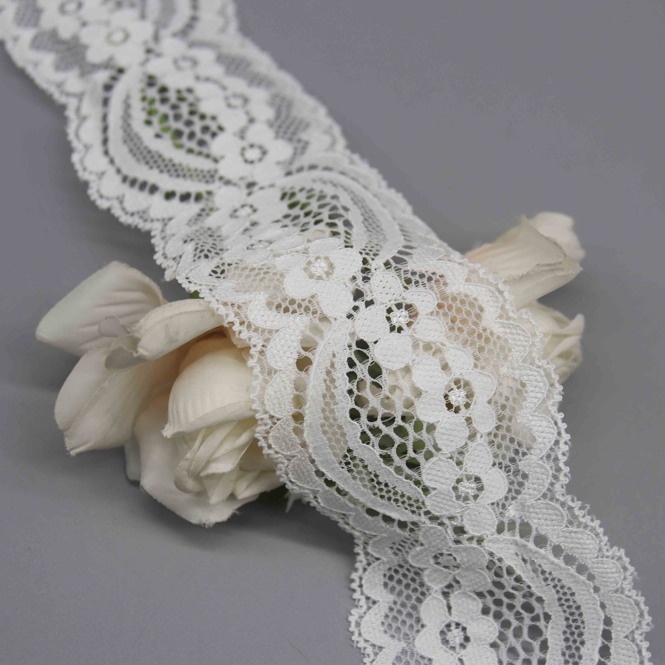 Wide Vintage Stretch Lace Trim for Lingerie Bands and Apparel Overlays - Image 3