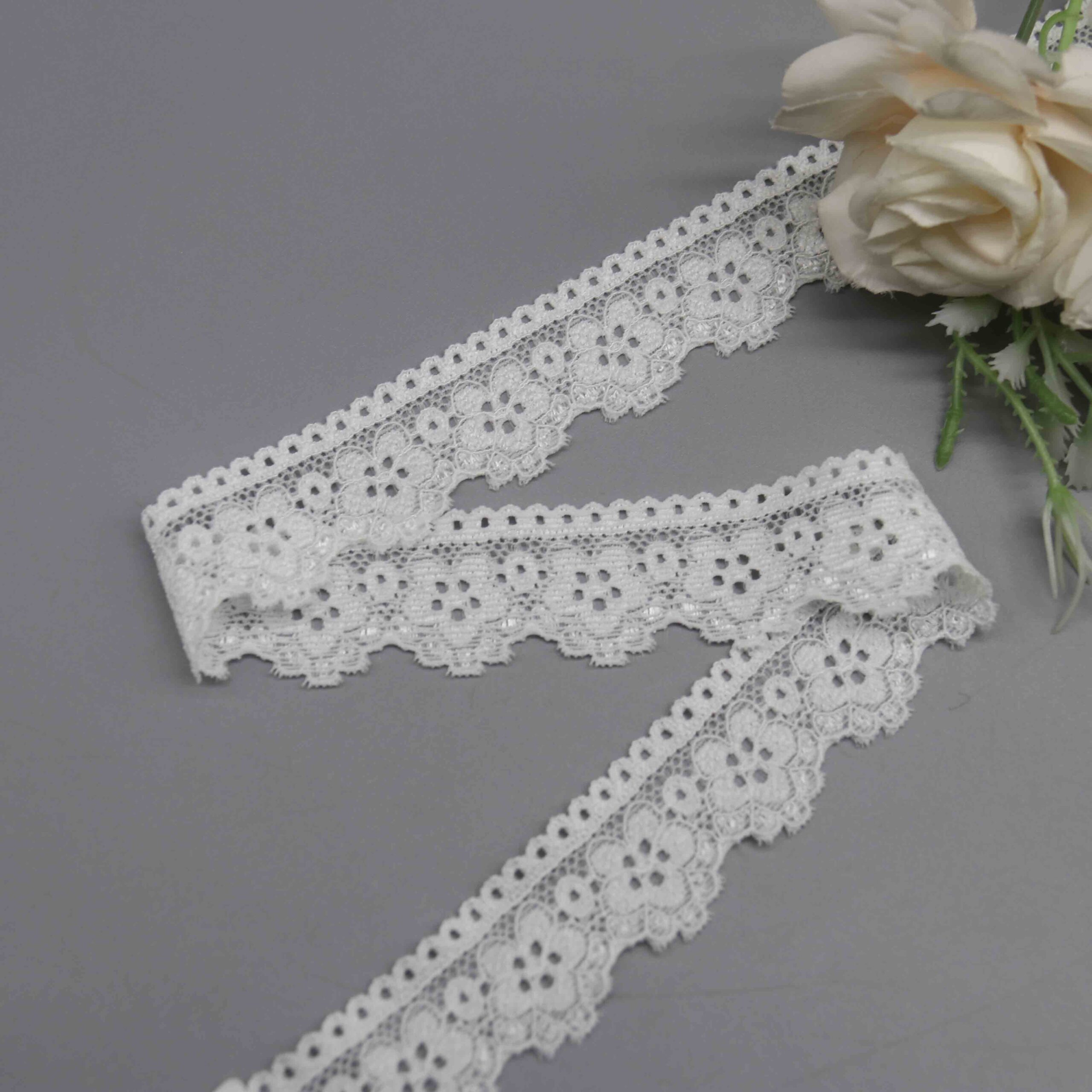 Floral Galloon Stretch Lace for Lingerie Bands and Headbands - Image 2