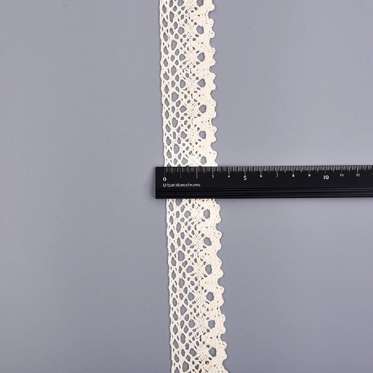 Embroidery crochet lace trim in polyester cotton blend