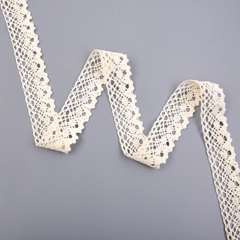 Soft embroidery crochet lace trim blending polyester and cotton