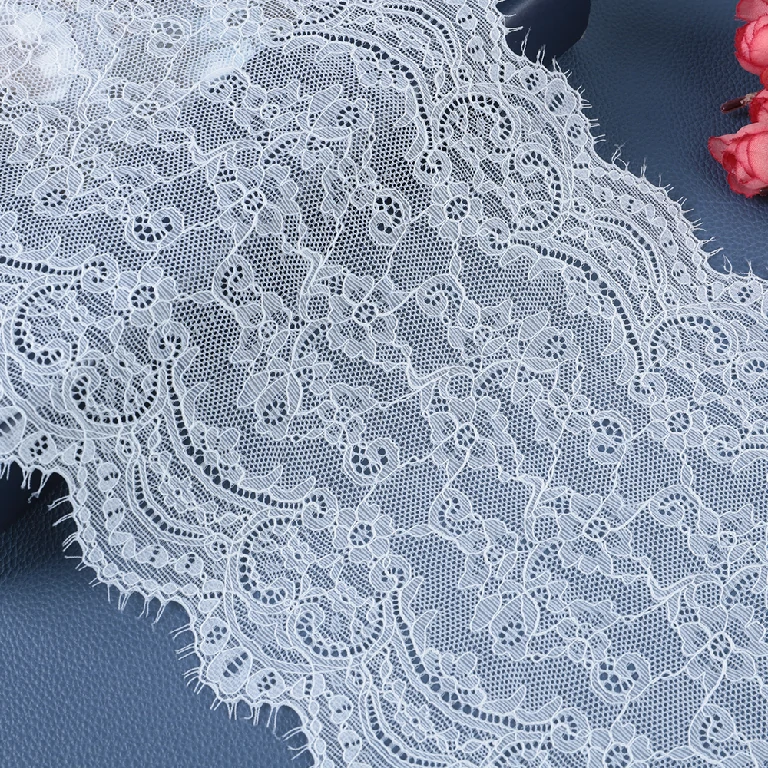 Delicate mesh lace trim with excellent stretch