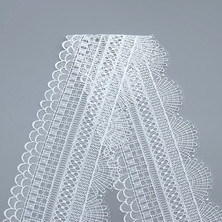 Premium water soluble lace featuring luxury embroidery trimming