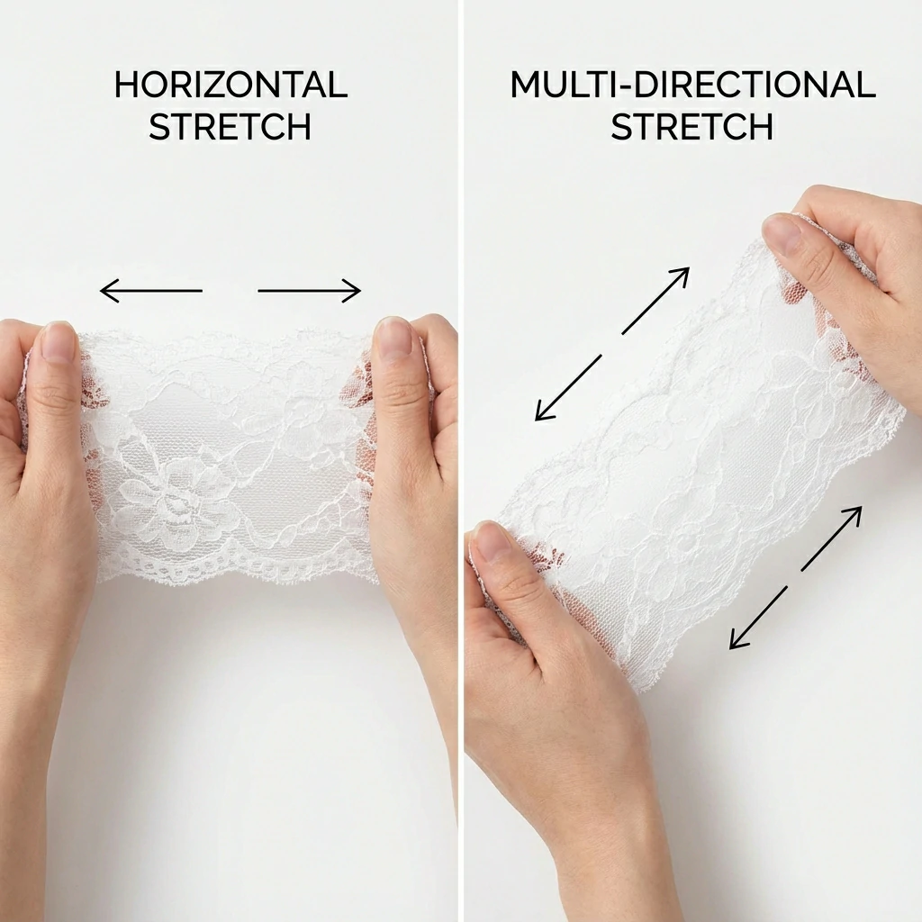 2-way vs 4-way stretch lace comparison