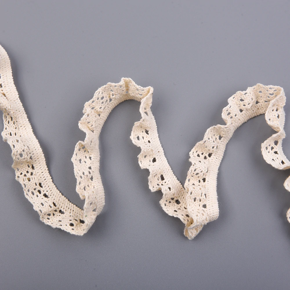 Detail of soft gathered ruffle edge and flexible elastic band stretch quality.